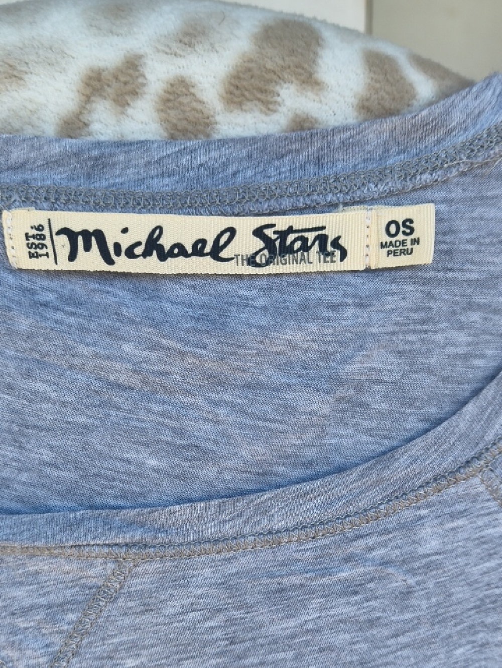 Michael Stars Light Blue Heathered Short Sleeve Tee
